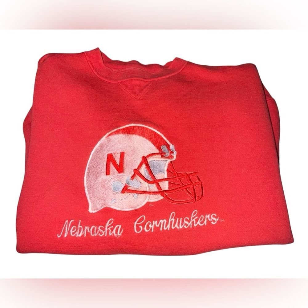 Vintage Red Nebraska Cornhuskers crewneck football sweatshirt size medium